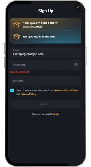 Register a player account